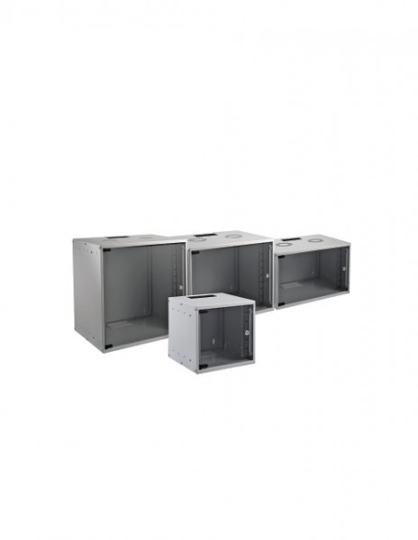 Wandgehäuse 19&quot;, 6HE, 1-teilig, T600/H304mm, lichtgrau, Basic, Flat Pack,