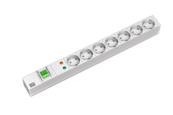 ALLNET Regleta 7x Enchufes (CEE7), 19", gris