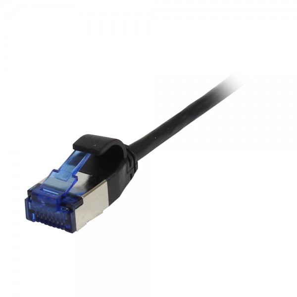 Patchkabel RJ45, CAT6A 500Mhz, 2m, schwarz, U/FTP, slimline rund d=3,8mm, TPE(Superflex), AWG32, Synergy 21
