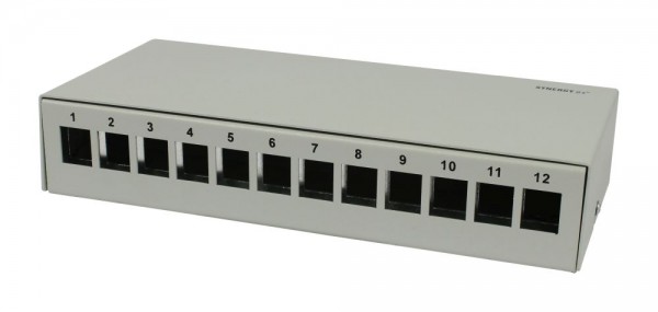 Keystone Panel de parcheo 12x Módulo-TP, Gris claro
