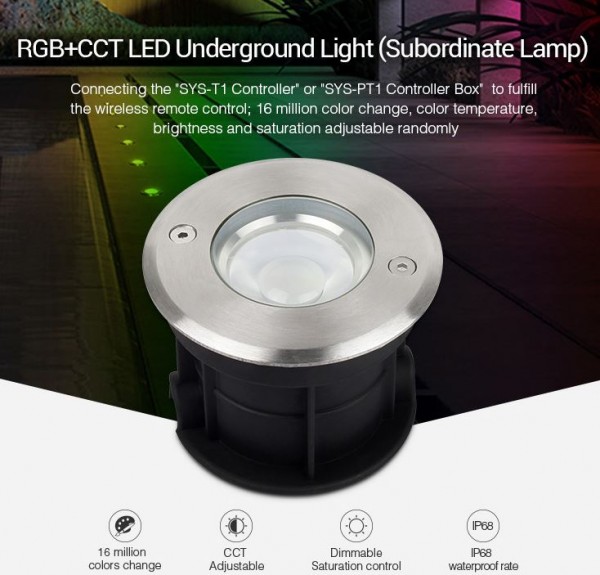 Synergy 21 Foco LED suelo 5W RGB-WW IP68 *Milight/Miboxer*