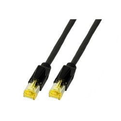 Patchkabel RJ45, CAT6A 500Mhz, 0.5m, schwarz, S-STP(S/FTP), PUR(Außen/Outdoor/Industrie), AWG26, mit CAT7 Rohkabel,