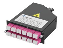 Telegärtner LWL, Baugruppenträger HD3-ES, zbh. FanOut-Modul 1HE 12xLC-D OM3 -&gt; 2xMPO/APC male,