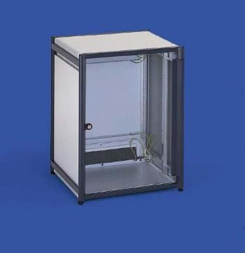 Knürr Schrank klein 6HE, T600mm, T-Nut, Lichtgrau,