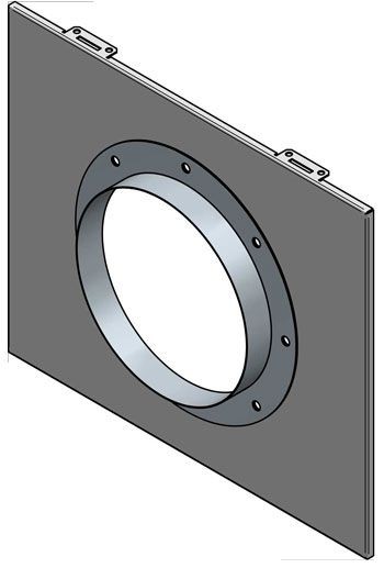 Triton 19"Schrank, zbh. Lüfterabluft Dach/Boden für 200mm Rohr, Schwarz,