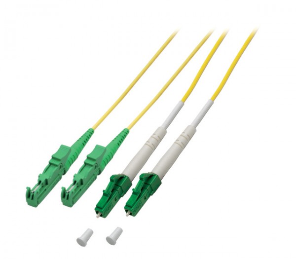 LWL-2-Faser-Patchk. 2mtr.LC(APC 8)-E2000(APC), 9/125um,