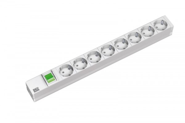 ALLNET Regleta 8x Enchufes (CEE7), 19", gris