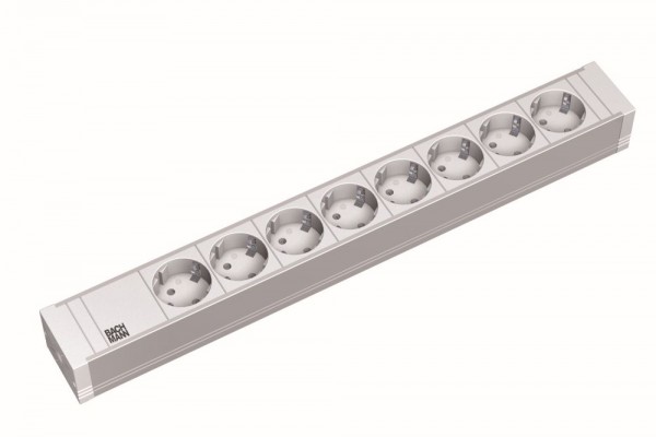 Bachmann Steckdosenleiste, 19", 8xDosen(CEE7)->Stecker(CEE7), PDU, PVC, >1HE,