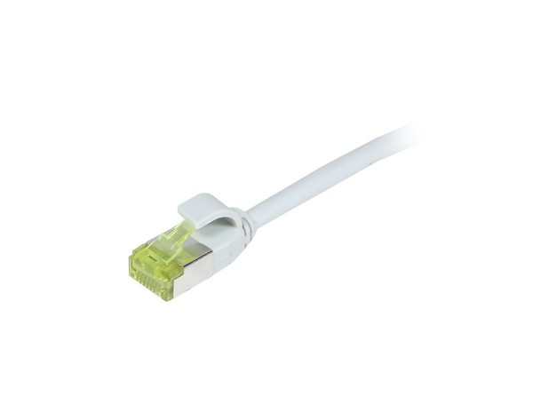 Patchkabel RJ45, CAT6A 500Mhz, 10m, grau, S-STP(S/FTP), slimline rund d=4,5mm, TPE/LSZH(Superflex), AWG28, mit CAT7 Rohkabel, Synergy 21