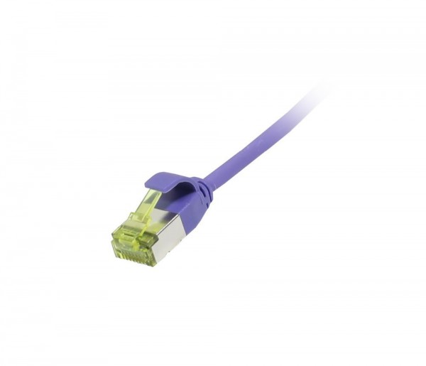 Patchkabel RJ45, CAT6A 500Mhz, 1.5m, lila, U/FTP, slimline rund d 3,8mm, TPE/LSZH(Superflex), AWG32, mit CAT7 Rohkabel, Synergy 21
