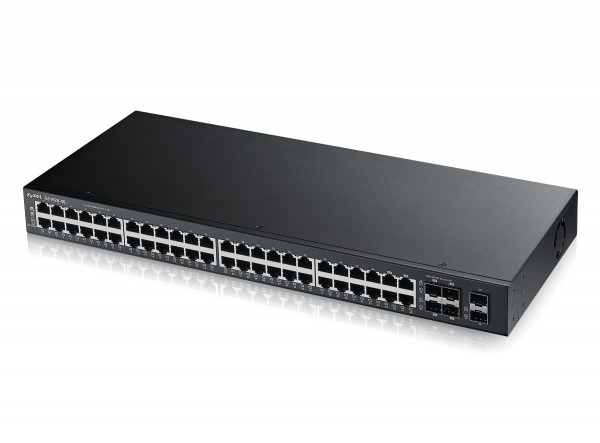 Zyxel Switch smart managed Layer2 50 Port • 44x 1 GbE • 4x 1 Gb Combo • 2x SFP • 19" • NebulaFlex • GS1920-48V2