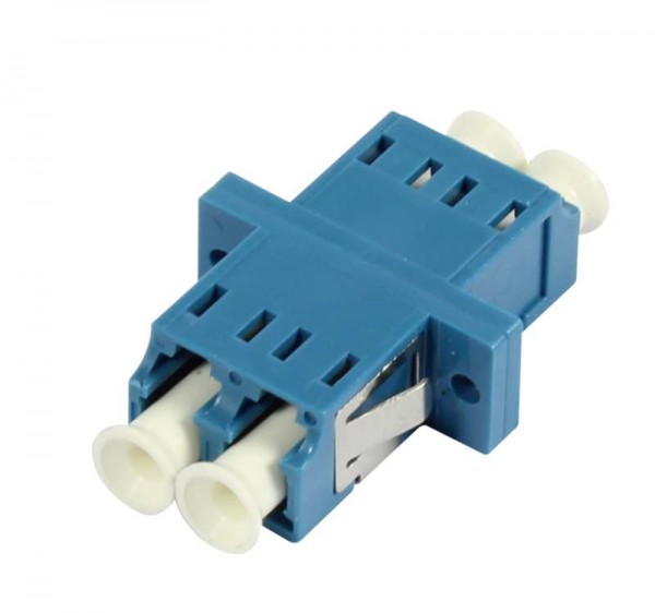 LWL-Kupplung, LC-Buchse/LC-Buchse, 9/125u Singlemode OS2, blau, duplex, PVC, Keramikhülse, mit Flansch, Synergy 21