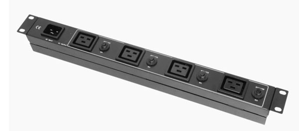 Effekta USV Steckdosenleiste(PDU), Kaltgeräte-Stecker(C20)->4xSteckdosen(C19), 19", ohne Zuleitung,