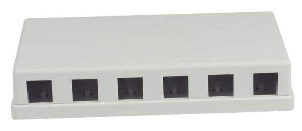 Keystone,Modulträger, Patchpanel für 6x TP-Modul, Aufputz, weiss(ABS), Synergy 21,