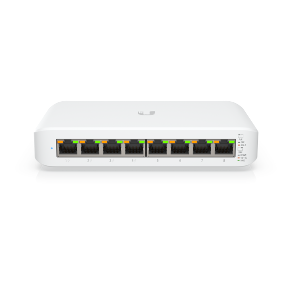 USED_Ubiquiti Switch smart managed Layer2 8 Port • 8x GbE • PoE Budget 52W • 4x PoE at • Desktop • Lüfterlos • UniFi • USW-Lite-8-POE