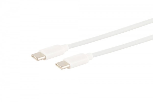 Kabel USB, C(St) => C(St), 0,5m, USB2.0, weiss, TPE, PD up to 60W,