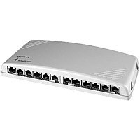 Patch Panel 12xTP, CAT6A,250Mhz, Aufputz, Lichtgrau, Telegärtne