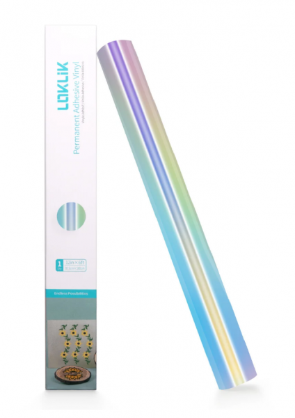 LOKLIK Vinilo adhesivo permanente Holográfico plata iridiscente