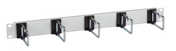 Organizador de cables para Rack 19&quot; 1U 5 ganchos, gris claro