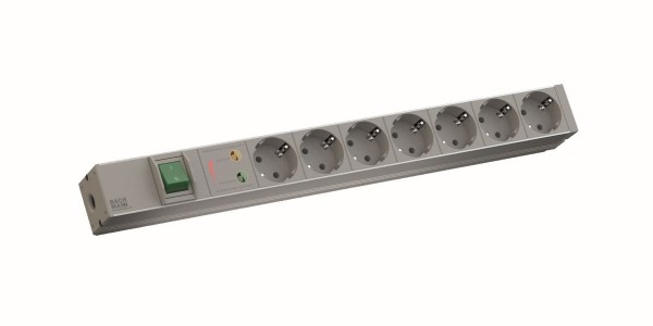 ALLNET Regleta 7x Enchufes (CEE7), 19", gris