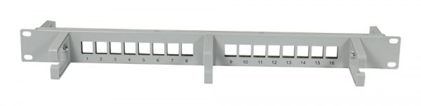 Patch Panel 24xTP, CAT6A, Keystone Slim-line, 19&quot;, Lichtgrau