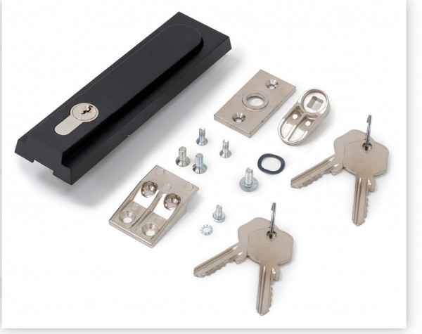 Triton 19"Schrank,zbh. Ersatz, Schwenkhebelgriff, Metall, für Standverteiler, *mit PHZ*, unterschiedliche Schlüssel