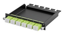 Telegärtner LWL, Baugruppenträger HD3-ES, zbh. Patch-Modul 0,5HE 6xLC-D/APC OS2
