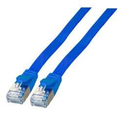 Patchkabel RJ45, CAT6A 500Mhz, 1.0m, blau; U/FTP; flach,