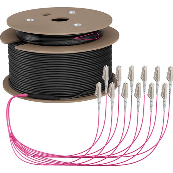 LWL-Kabel, Trunkkabel U-DQ(ZN)BH 12G 50/125, LC/LC OM4 130m