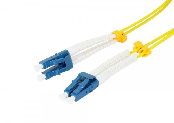 LWL-2-Faser-Patchk. 10mtr.LC-LC, 9/125um, OS2, AD=2mm, flexible Knickschutztülle, G657.A2, Synergy 21