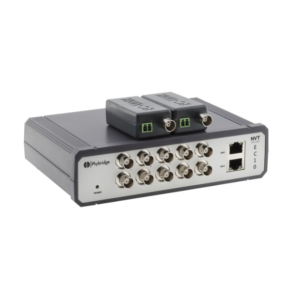 NVT Phybridge Switch CLEER PoE over Coax 10 Port Switch **Railway-Version!**