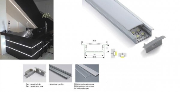 Synergy 21 ALU013 Perfil-U de aluminio, 2m