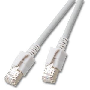 Patchkabel RJ45, DC, CAT6A 500Mhz, 5m, grau, LED in den Steck