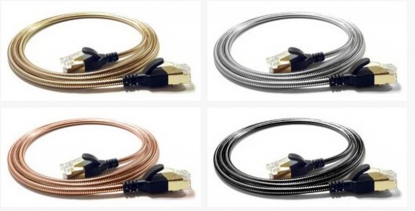 wantecWire armored, FTP CAT6a, 3,8mm, silber, Länge 1,0m