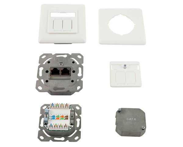 Synergy 21 S216351+S216328 Toma para empotrar 2x Cat6, blanc