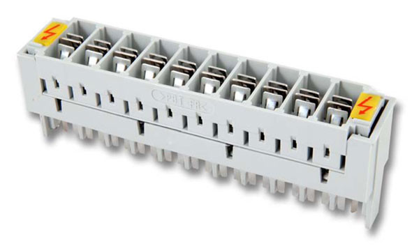 LSA+ TK LSA-Anschlussleiste 2/10, Überspannungsschutzmagazin, 2 Elektrodenableiter 8x6,