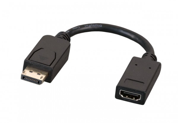 Kabel Video DisplayPort Adapter, DisplayPort -->> HDMI-A, St/Bu, schwarz, 4K 30HZ,