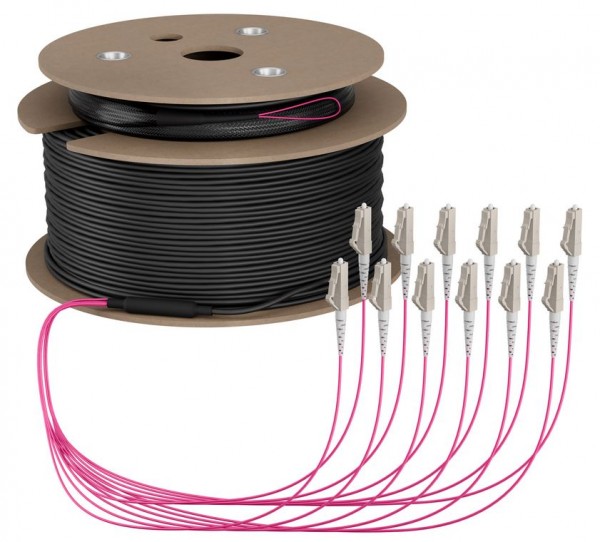 LWL-Kabel, Trunkkabel U-DQ(ZN)BH 12G 50/125, LC/LC OM4 120m