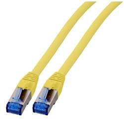 Patchkabel RJ45, CAT6A 500Mhz, 10m, gelb; S-STP(S/FTP); TPE(Superflex), mit Cat.7 Rohkabel,