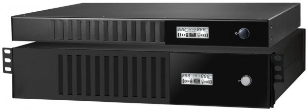 Effekta USV Serie Compact RM19&quot;-USV, Line-Interactive, Sinus, LCD-Display, RS232+USB, schwarzCompact RM 750 750VA 450WATT 2,5min bei cos phi 0,7
