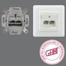Rutenbeck Dose, UP, CAT6A, 2xRJ45, Reinweiss, UAE-Cat.6A iso