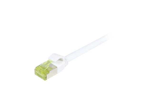 Patchkabel RJ45, CAT6A 500Mhz, 0.25m, weiss, S-STP(S/FTP), slimline rund d=4,5mm, TPE/LSZH(Superflex), AWG28, mit CAT7 Rohkabel, Synergy 21