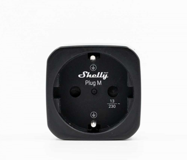 Shelly · Plug &amp; Play "Plug M Gen3 Black" · Smarter Zwischenstecker · 13A · Messfunktion · WLAN · BT · schwarz