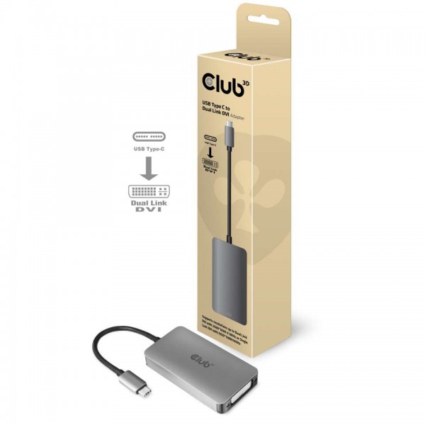 Adapter USB-C 3.1 => DVI-I *Club3D* Dual Link aktiv
