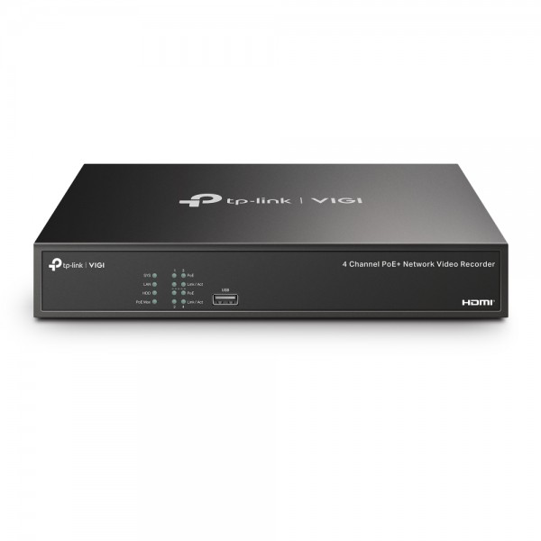 TP-Link - 4 Channel PoE+ Network Video Recorder - VIGI NVR1004H-4P-2TB(UN)