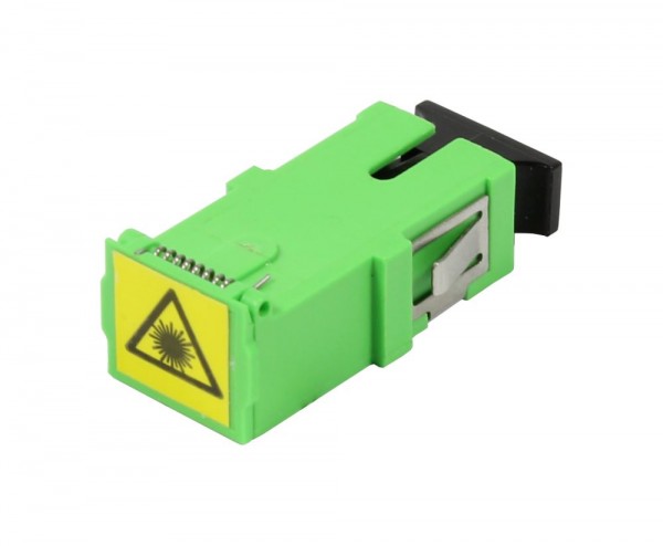 LWL-Kupplung,SC(APC)-Buchse/SC(APC)-Buchse(Laserschutzverschluss), 9/125u Singlemode, simplex, PVC, Keramikhülse, ohne Flansch, Synergy 21