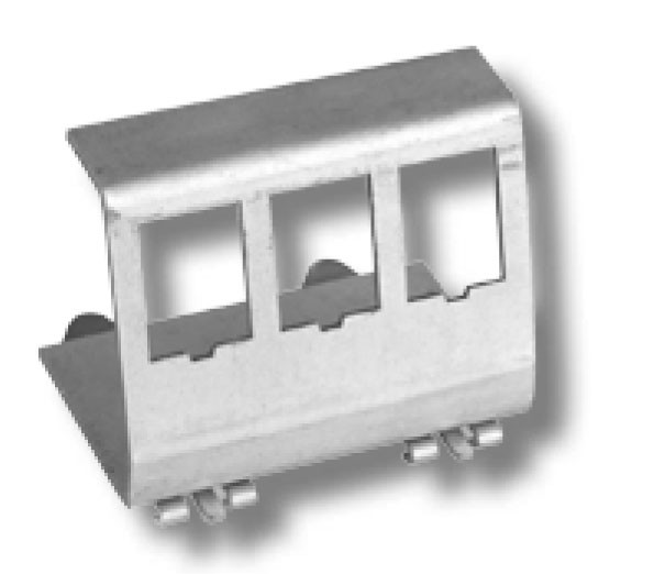 Keystone, Modulträger, DIN Rail; für 3xTP-Modul, Hutschienenadapter,