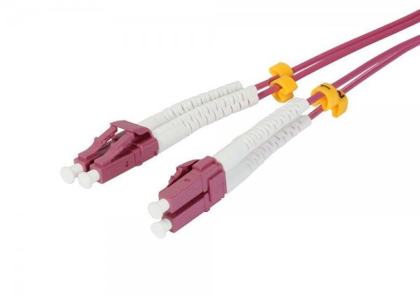 LWL-2-Faser-Patchk. 7.5mtr.LC-LC, 50/125um,OM4, AD=2mm, flexible Knickschutztülle, Synergy 21
