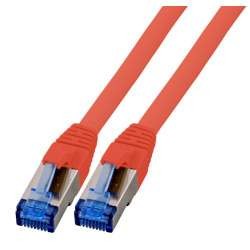 Patchkabel RJ45, CAT6A 500Mhz, 0.25m, rot; S-STP(S/FTP); TPE(Superflex), mit Cat.7 Rohkabel,