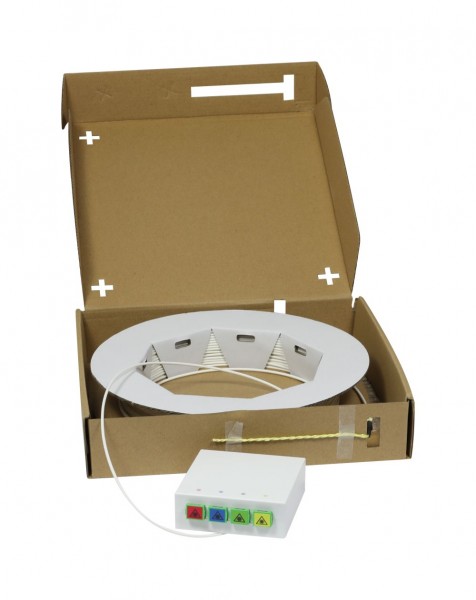 LWL-FTTH Compact Box vorkonfektioniert, 4xSC/APC -&gt; open End, 20m, 9/125u, G.657.A2, 4-Faser, OD=2,2mm, Synergy 21